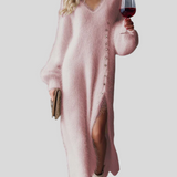 Bianca – Strikket Midikjole med Sideslids