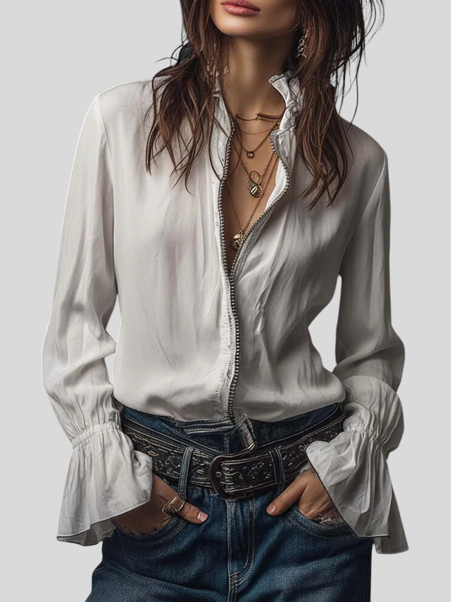 Federica – Vintage Lang Fløjlsjakke Med Broderier