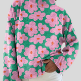 Angel – Rullekrave Sweater Med Blomstermønster