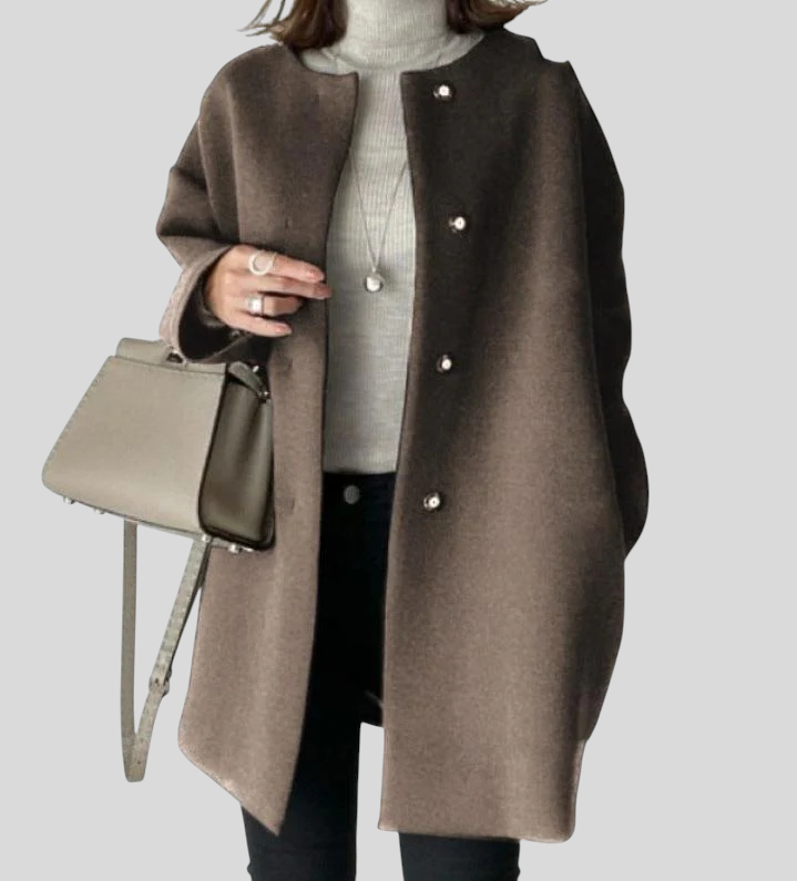 Lia – Elegant Frakke med Lige Snit