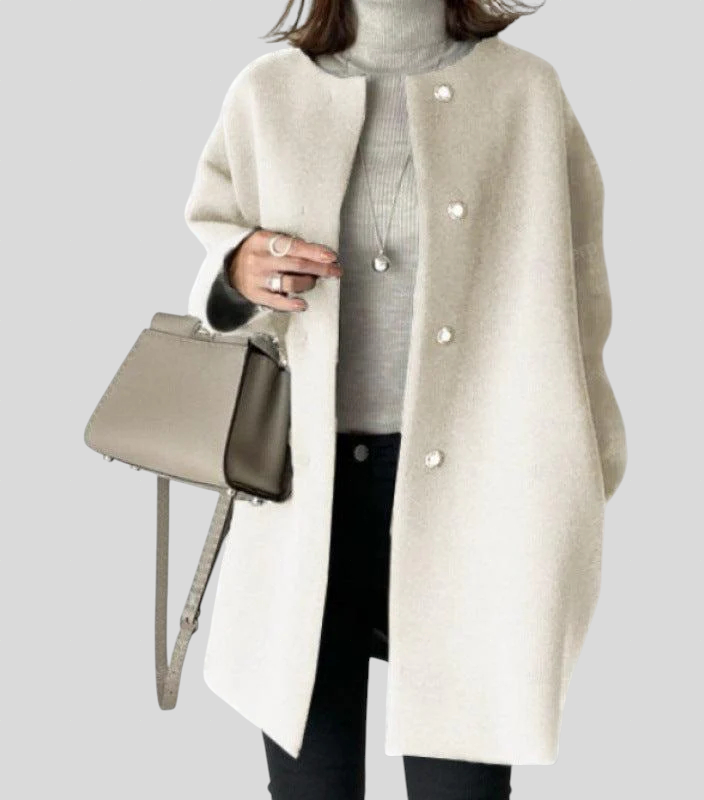 Lia – Elegant Frakke med Lige Snit