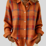 Giulia – Chic Cardigan med Ternet Mønster, Blød og Moderne