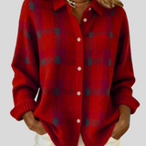 Giulia – Chic Cardigan med Ternet Mønster, Blød og Moderne