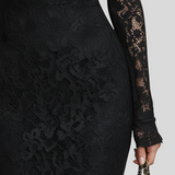 Veronika – Sort Maxikjole Med Blonder