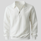 Simone – Elegant Strikket Polo Med Quarter Zip