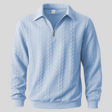 Simone – Elegant Strikket Polo Med Quarter Zip