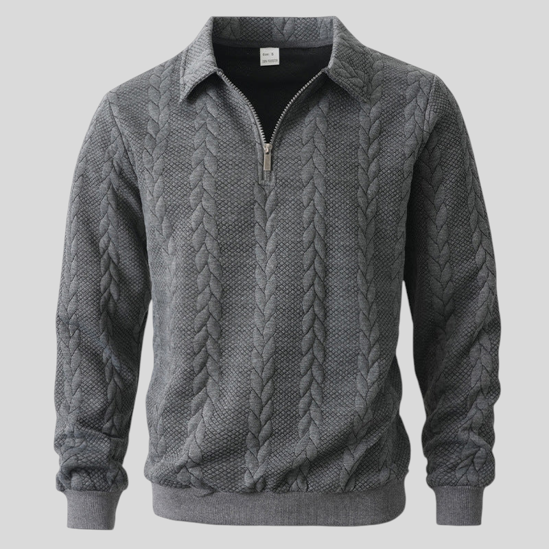 Simone – Elegant Strikket Polo Med Quarter Zip