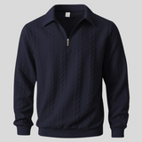 Simone – Elegant Strikket Polo Med Quarter Zip