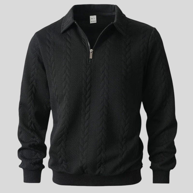 Simone – Elegant Strikket Polo Med Quarter Zip