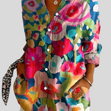 Rina – Bluse Med Farverigt Mønster