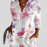 Rina – Bluse Med Farverigt Mønster