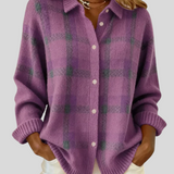 Giulia – Chic Cardigan med Ternet Mønster, Blød og Moderne