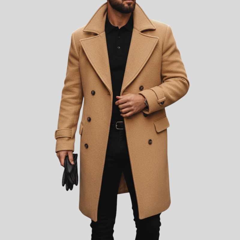 Marcello – Dobbeltradet uldfrakke til mænd