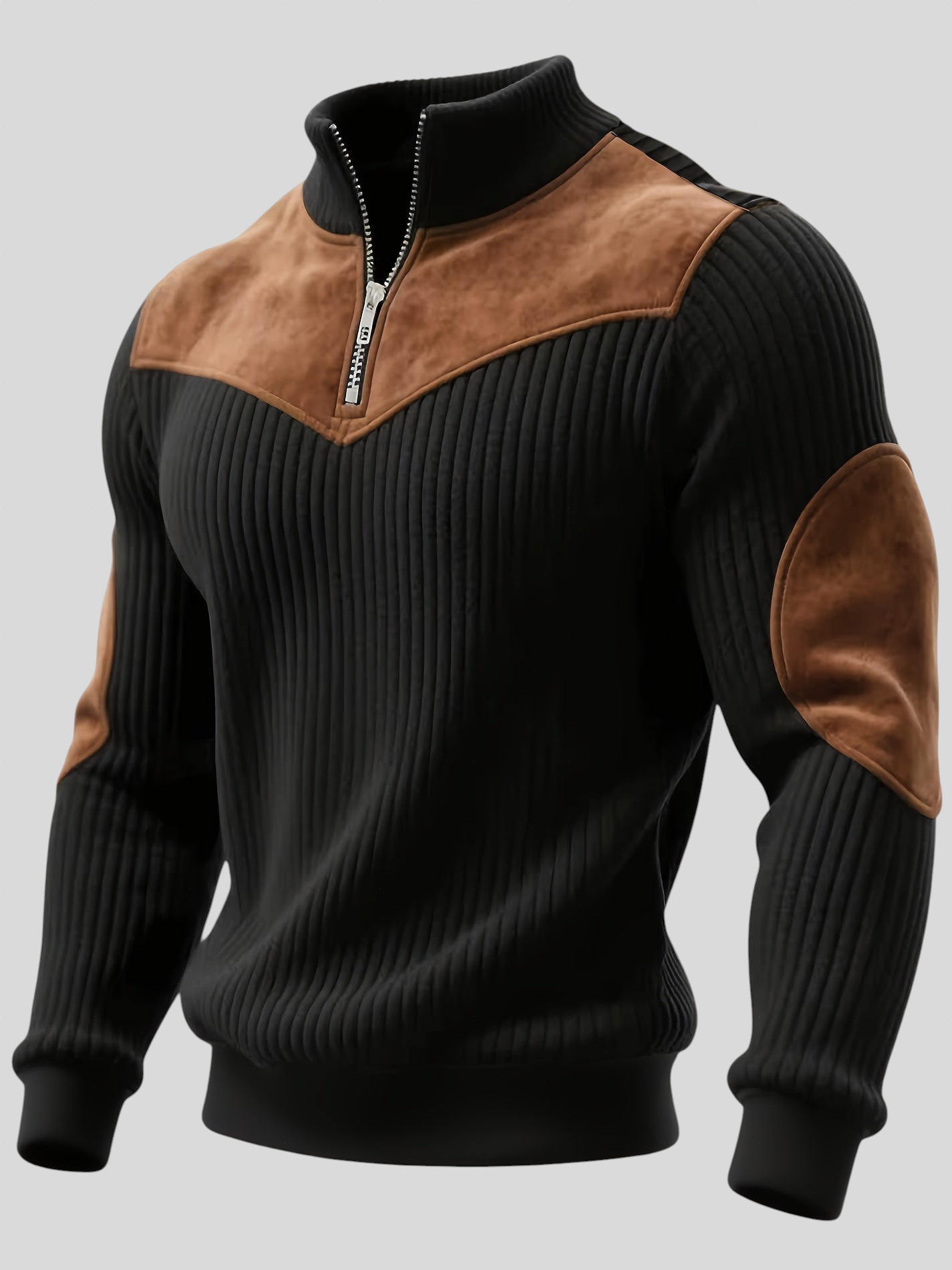 Kortez – Afslappet Striktrøje med Halv Lynlås