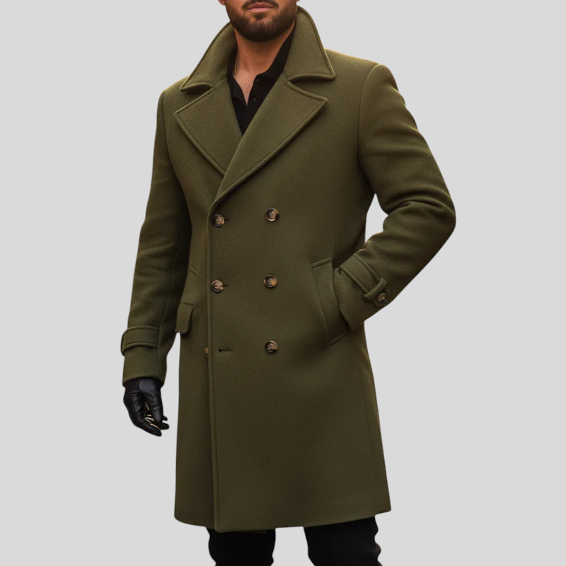 Marcello – Dobbeltradet uldfrakke til mænd
