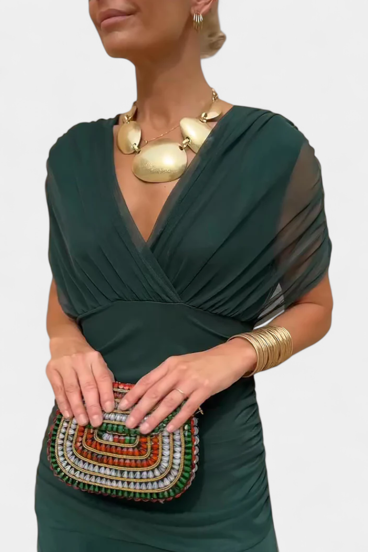 Amarra – Elegant Lang Chiffonkjole Med Drapering