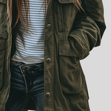 Jessica – Vintage Casual Arbejdsjakke Med Hætte, Vindafvisende Og Med Flere Lommer